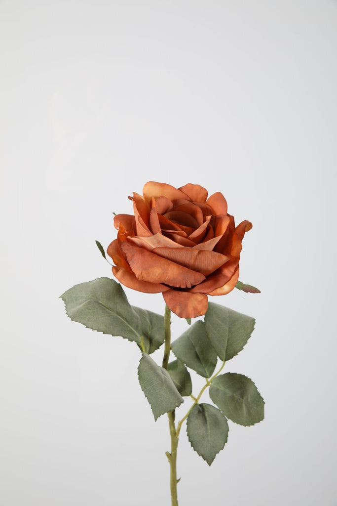 Zijdebloemen en Planten Rose Stem Roos antiek bruin